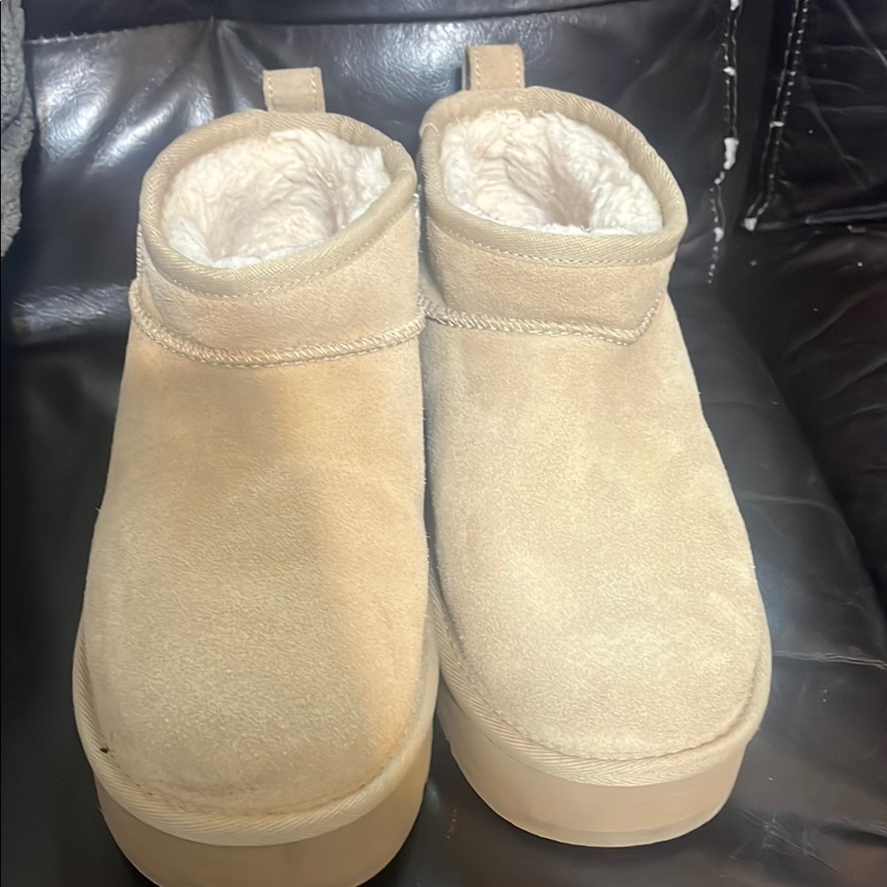 Cozy Tan Suede Ankle Boots